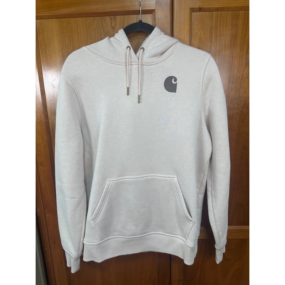 Carhartt Womens Relaxed Fit Logo Graphic Hoodie Pink Size Large L 12-14